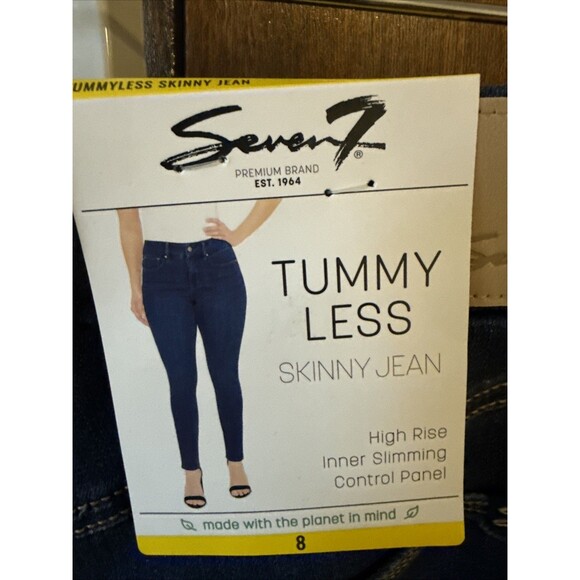 Women’s Seven Skinny Jeans Tummy Less High Rise Control Panel Sz8 Stretch MSRP69 - Picture 3 of 7